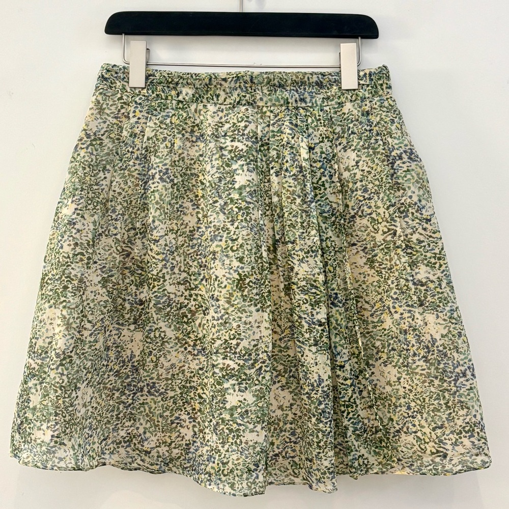 J Crew Silk Skirt Size 6 Green Knee-length